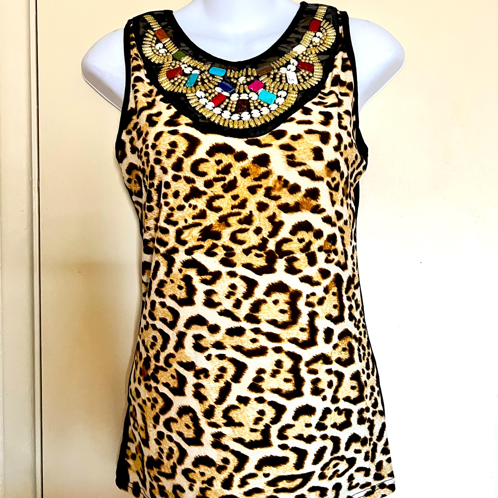 Leopard Print Top  Sheer Top Sexy Top